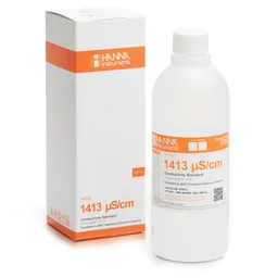 Solución de calibración de CE 1,413 µS/cm valor a 25°C, frasco de 500 mL
