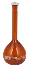 Matraz Aforado, Ámbar, Clase A, 500 mL