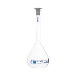 Matraz de Aforación, Clase A, Tapón PP, 500 mL