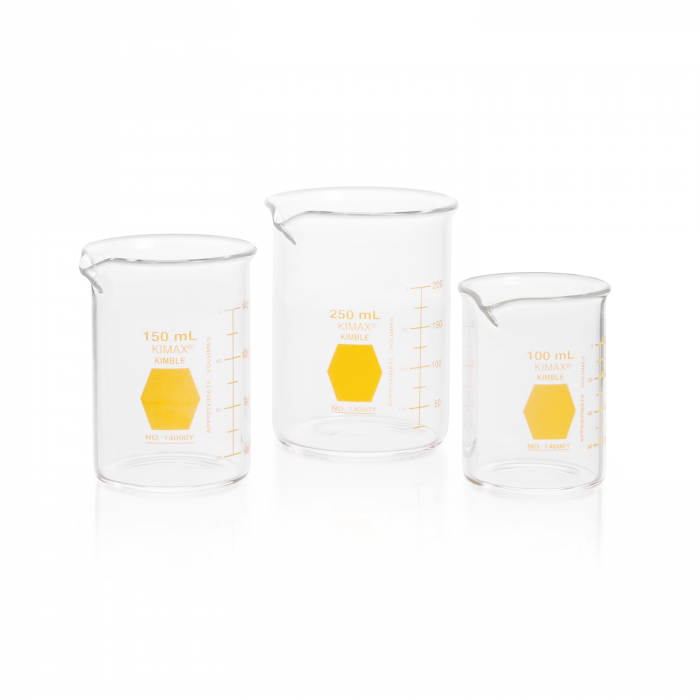 VASO PRECIP, GRIFFIN, REG., F.BAJA DECORADO EN AMARILLO GRADUADO — 1000 mL