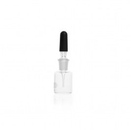 FRASCO GOTERO, CLARO CON GOTERO DE VIDRIO (PIPETA) Y BULBO HULE — 60 mL