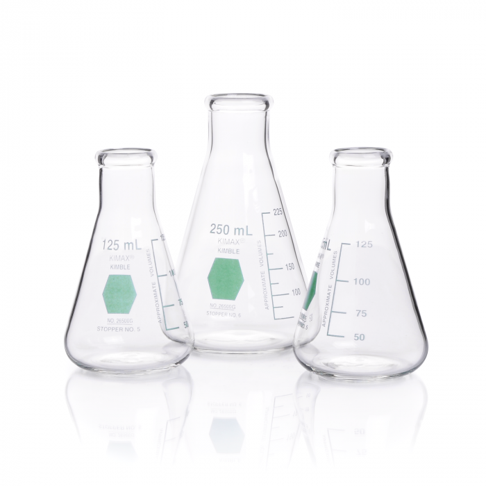 MATRAZ ERLENMEYER, GRADUADO, DECORADO VERDE — 1000 mL