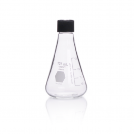 MATRAZ ERLENMEYER C/ ROSCA Y TAPA FENÓLICA — 500 mL