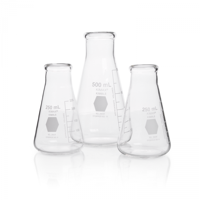 MATRAZ ERLENMEYER BOCA ANCHA GRADUADO — 500 mL