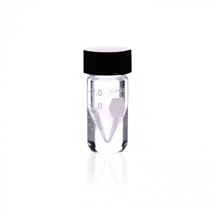 Micro-Vial Fond Cónico (int.) Grad. ACCUFORM® rosca 20-400 c/ Tapa sólida ensambladas — 2 ml