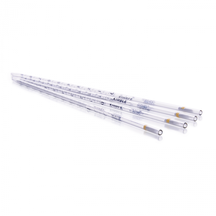 Pipeta Serológica Desechable, Vidrio, Estéril y Libre Pirógenos c/tapón algodón INDIVIDUAL — 1 mL (1/10)