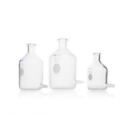 BOTELLA ASPIRADORA, C/SALIDA INFERIOR, RECUBIERTA DE PLÁSTICO — 250 mL