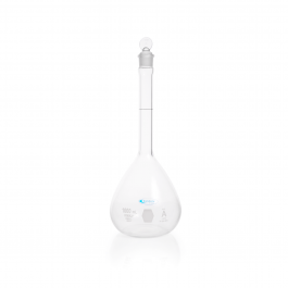 MATRAZ VOL."A", TAPÓN VIDRIO, RECUBIERTA DE PLÁSTICO — 100 mL
