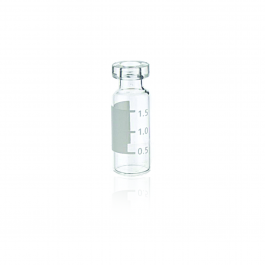 VIAL CRIMP DE 12X32 CLARO BOCA C/ ABERTURA ANCHA, MARKING SPOT Y GRADUADO SIN TAPA — 12x32