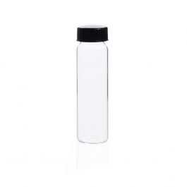 Vial muestrador Cromatografía Rosca 20-400 medida 23X85 c/ Tapa Fenolica Negra Liner PTFE-Faced/14B — 6 drams