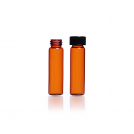 Vial muestrador Amabar medida 17x60 Rosca 15-425 c/ Tapa Fenolica negra Liner PTFE-faced/14B — 2 drams