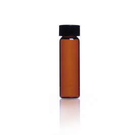 Vial muestrador Amabar medida 17x60 0 Rosca 15-425 c/ Tapa Fenolica negra Liner 14B — 2 drams